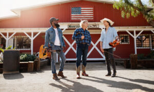 Travel Center of America truck stop with fuel pumps, parking, and amenities.